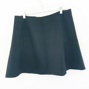 J.Crew Solid Black Flare Mini Skirt